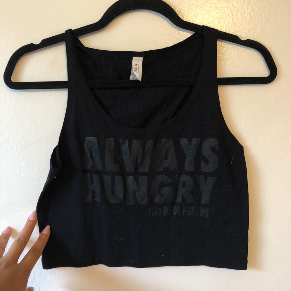 Feed me fight me crop tank